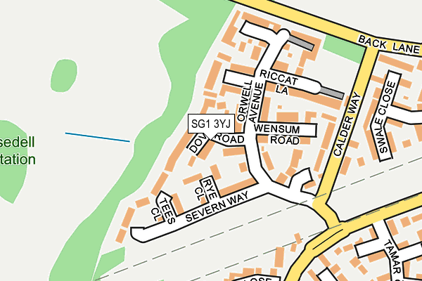 SG1 3YJ map - OS OpenMap – Local (Ordnance Survey)