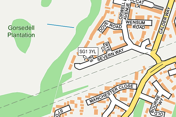 SG1 3YL map - OS OpenMap – Local (Ordnance Survey)