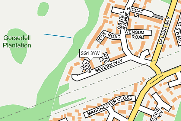 SG1 3YW map - OS OpenMap – Local (Ordnance Survey)