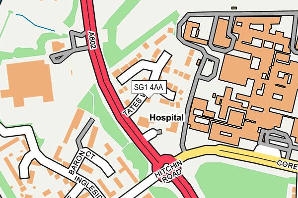 SG1 4AA map - OS OpenMap – Local (Ordnance Survey)