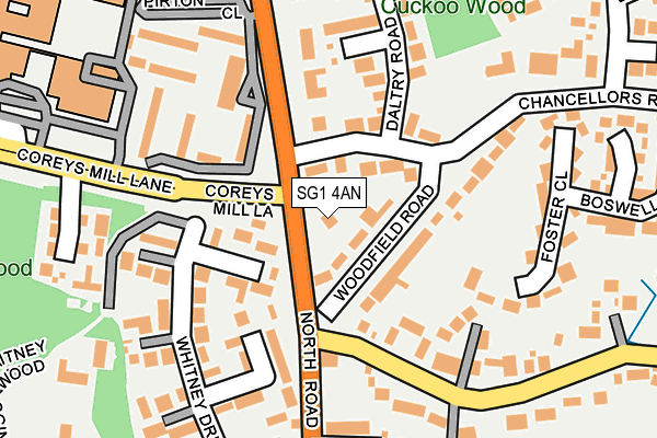 SG1 4AN map - OS OpenMap – Local (Ordnance Survey)