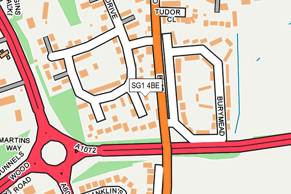 SG1 4BE map - OS OpenMap – Local (Ordnance Survey)