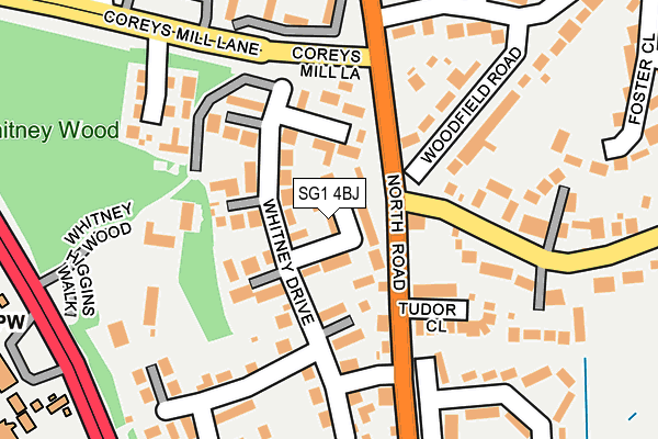 SG1 4BJ map - OS OpenMap – Local (Ordnance Survey)