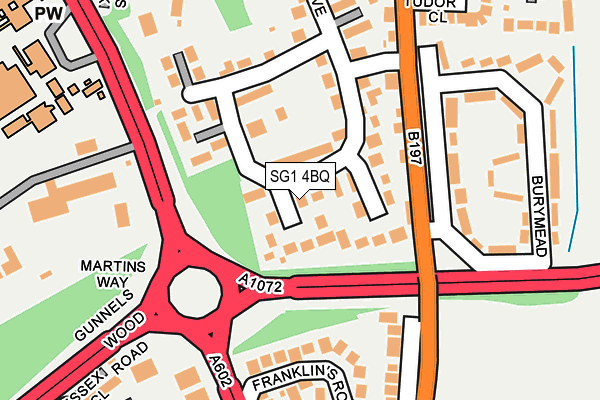 SG1 4BQ map - OS OpenMap – Local (Ordnance Survey)