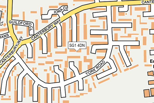 SG1 4DN map - OS OpenMap – Local (Ordnance Survey)