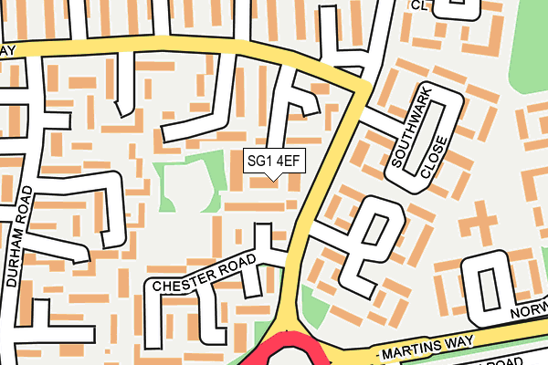SG1 4EF map - OS OpenMap – Local (Ordnance Survey)