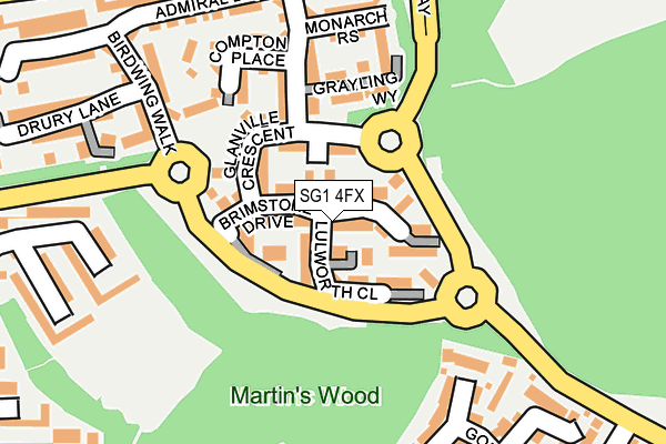 SG1 4FX map - OS OpenMap – Local (Ordnance Survey)