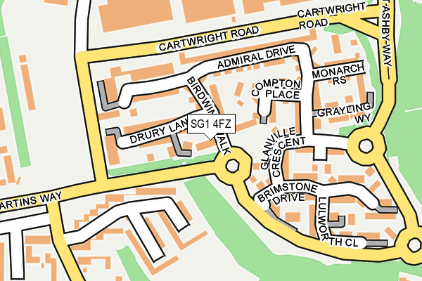 SG1 4FZ map - OS OpenMap – Local (Ordnance Survey)