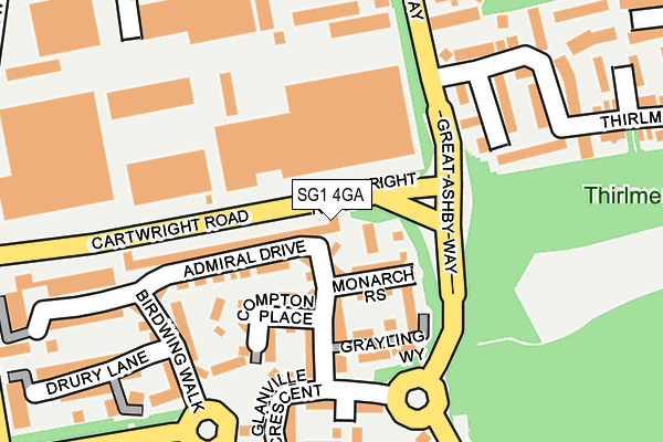 SG1 4GA map - OS OpenMap – Local (Ordnance Survey)