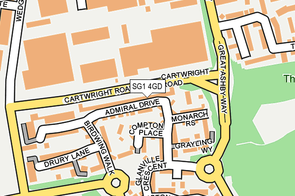 SG1 4GD map - OS OpenMap – Local (Ordnance Survey)