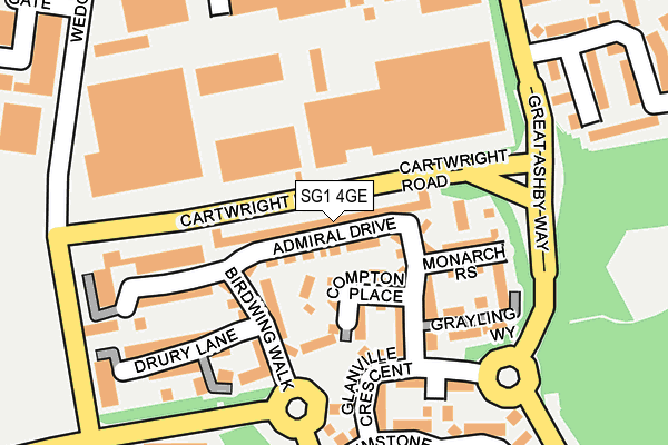 SG1 4GE map - OS OpenMap – Local (Ordnance Survey)