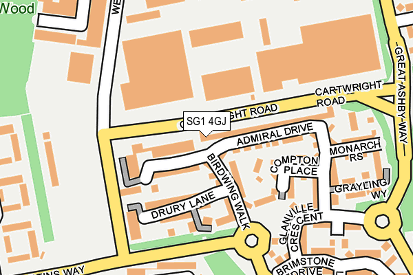 SG1 4GJ map - OS OpenMap – Local (Ordnance Survey)