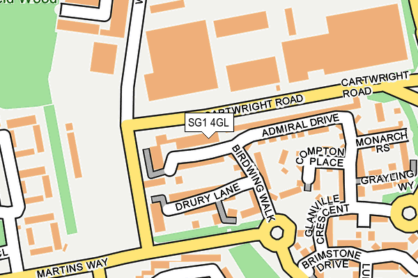 SG1 4GL map - OS OpenMap – Local (Ordnance Survey)