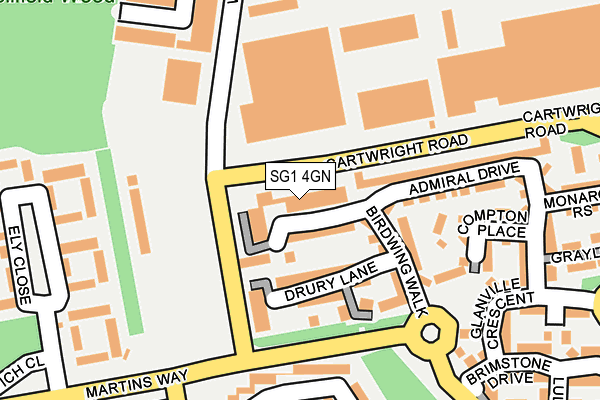 SG1 4GN map - OS OpenMap – Local (Ordnance Survey)