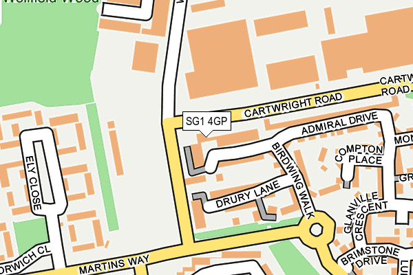 SG1 4GP map - OS OpenMap – Local (Ordnance Survey)