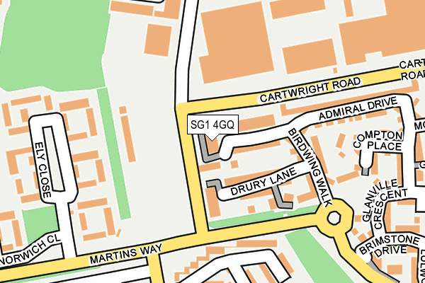 SG1 4GQ map - OS OpenMap – Local (Ordnance Survey)