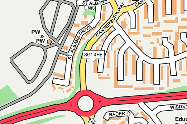 SG1 4HE map - OS OpenMap – Local (Ordnance Survey)