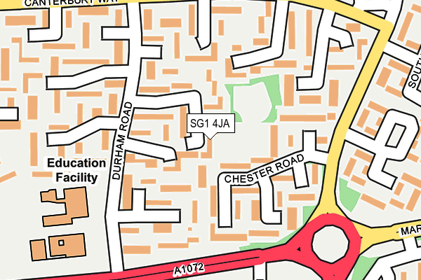 SG1 4JA map - OS OpenMap – Local (Ordnance Survey)