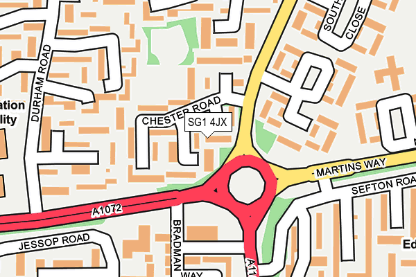 SG1 4JX map - OS OpenMap – Local (Ordnance Survey)