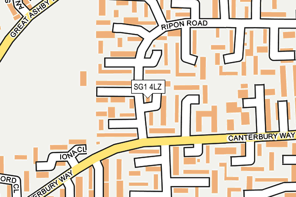 SG1 4LZ map - OS OpenMap – Local (Ordnance Survey)