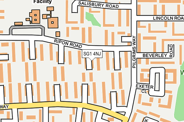 SG1 4NJ map - OS OpenMap – Local (Ordnance Survey)