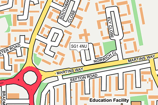 SG1 4NU map - OS OpenMap – Local (Ordnance Survey)