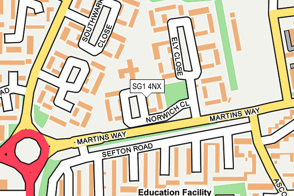 SG1 4NX map - OS OpenMap – Local (Ordnance Survey)