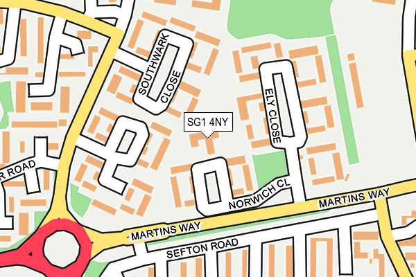 SG1 4NY map - OS OpenMap – Local (Ordnance Survey)