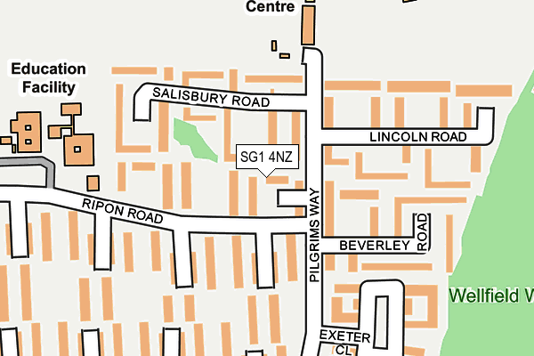 SG1 4NZ map - OS OpenMap – Local (Ordnance Survey)