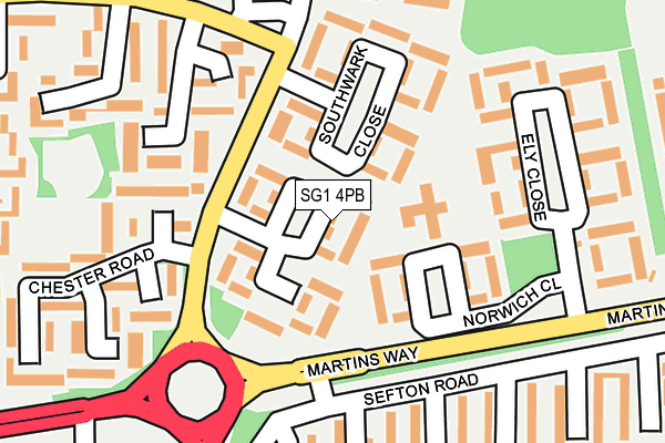 SG1 4PB map - OS OpenMap – Local (Ordnance Survey)