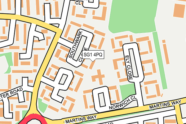 SG1 4PQ map - OS OpenMap – Local (Ordnance Survey)