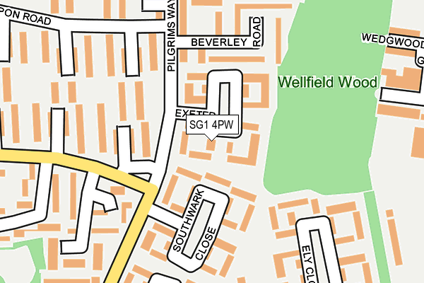 SG1 4PW map - OS OpenMap – Local (Ordnance Survey)
