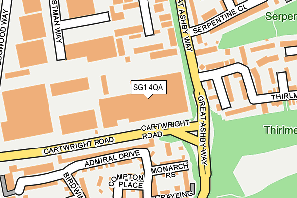 SG1 4QA map - OS OpenMap – Local (Ordnance Survey)