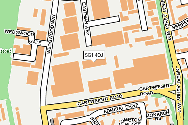SG1 4QJ map - OS OpenMap – Local (Ordnance Survey)