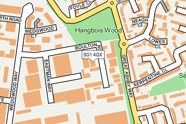 SG1 4QX map - OS OpenMap – Local (Ordnance Survey)