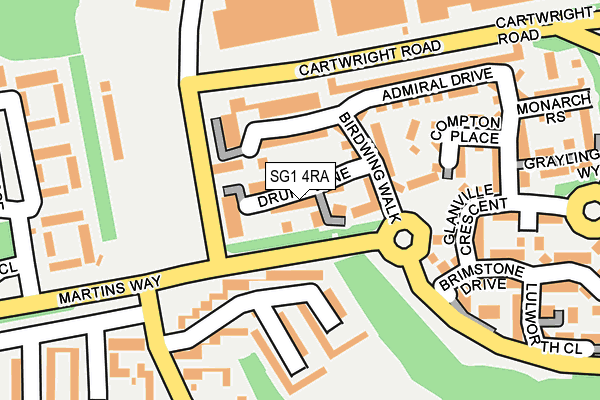 SG1 4RA map - OS OpenMap – Local (Ordnance Survey)