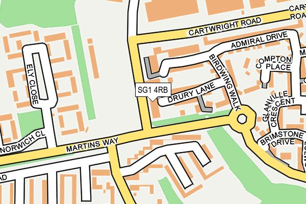 SG1 4RB map - OS OpenMap – Local (Ordnance Survey)