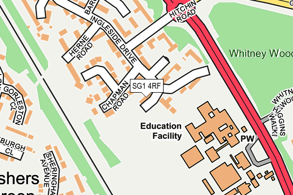 SG1 4RF map - OS OpenMap – Local (Ordnance Survey)