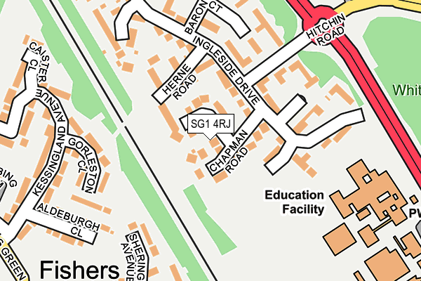 SG1 4RJ map - OS OpenMap – Local (Ordnance Survey)