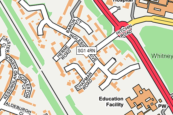 SG1 4RN map - OS OpenMap – Local (Ordnance Survey)