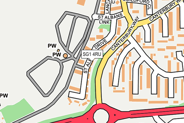 SG1 4RU map - OS OpenMap – Local (Ordnance Survey)