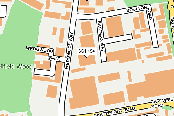 SG1 4SX map - OS OpenMap – Local (Ordnance Survey)