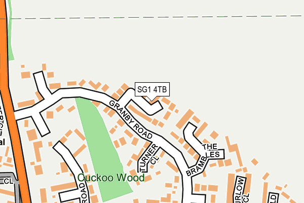 SG1 4TB map - OS OpenMap – Local (Ordnance Survey)