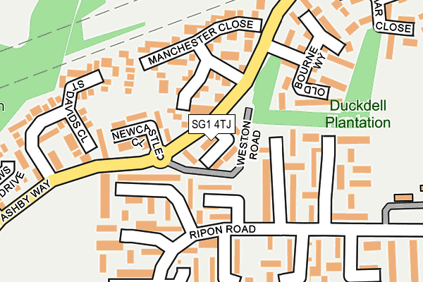 SG1 4TJ map - OS OpenMap – Local (Ordnance Survey)