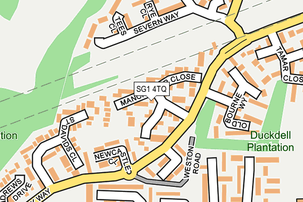 SG1 4TQ map - OS OpenMap – Local (Ordnance Survey)