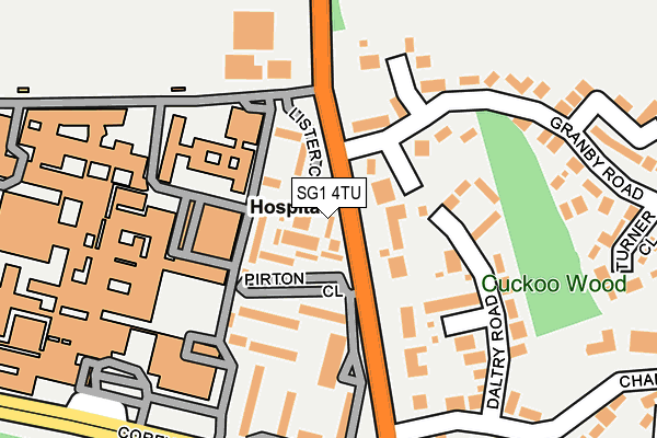 SG1 4TU map - OS OpenMap – Local (Ordnance Survey)