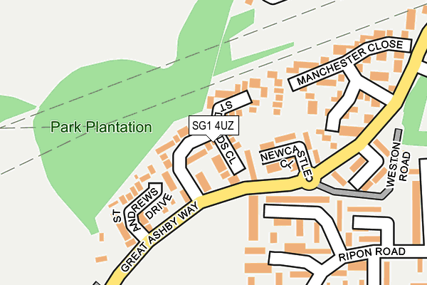 SG1 4UZ map - OS OpenMap – Local (Ordnance Survey)