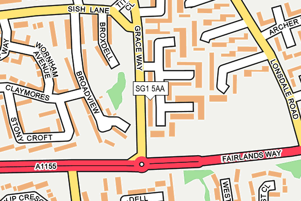 SG1 5AA map - OS OpenMap – Local (Ordnance Survey)