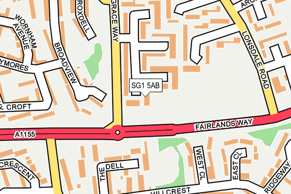 SG1 5AB map - OS OpenMap – Local (Ordnance Survey)