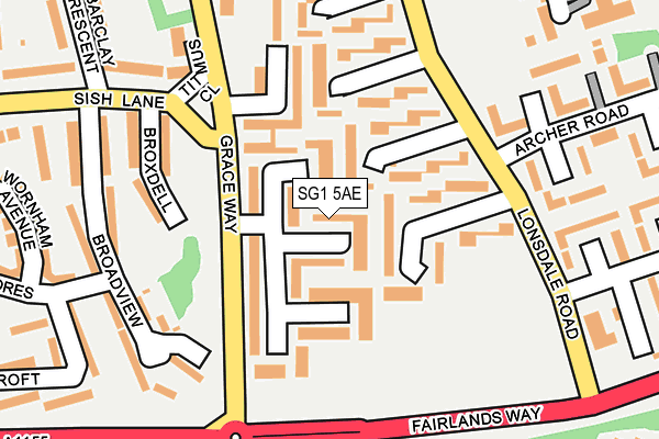 SG1 5AE map - OS OpenMap – Local (Ordnance Survey)